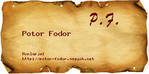 Potor Fodor névjegykártya